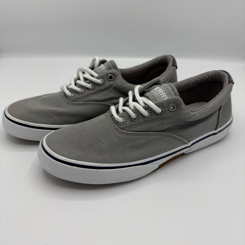 NEW Sperry Men's Gray halyard CVO Canvas Shoes size 8.5D